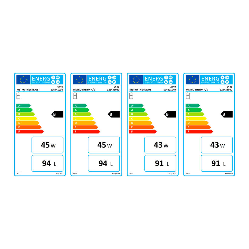 Metro therm model 110 centralvarmebeholder energi label