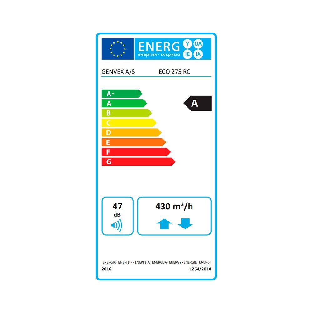 Genvex eco 275 energimaerke 1