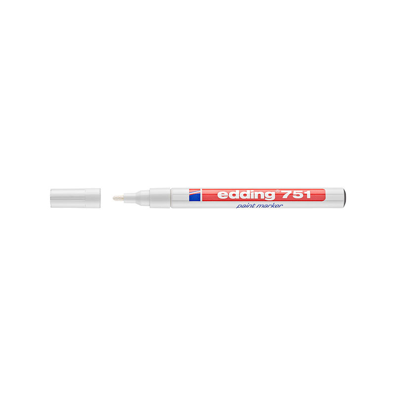 Marker Edding 751 permanent - Stk. pris - Hvid