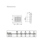 AGF dimenisoner