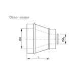 Lindab Isoleret Reduktion RCFLUI dimensioner