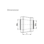 Lindab Isoleret Reduktion RCLUI dimensioner