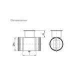 Lindab Rustfri Afspaerringsspjaeld DTU RS dimensioner