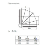 Lindab Rustfri Boejning BKFU 90° dimensioner