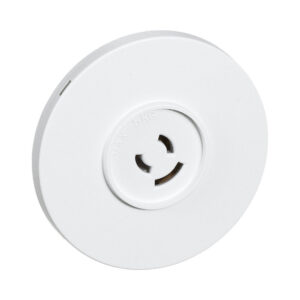 LK lampestikkontakt Rund oe 80 mm indsats med afdaekning 2 leder jord Hvid