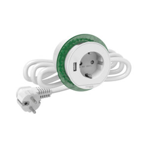 Bord stikk. enkelt m USB A hvid produkt