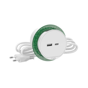 Bord stikk. enkelt m USB AC hvid produkt