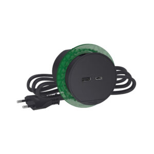 Bord stikk. enkelt m USB AC koksgraa produkt