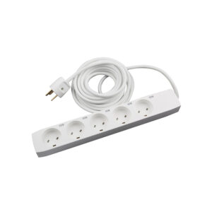 EDB Stikdaase T8 5R med jord 5m hvid produkt