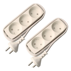 Stikdaase T3 3R uden jord 15m hvid 2 pak produkt