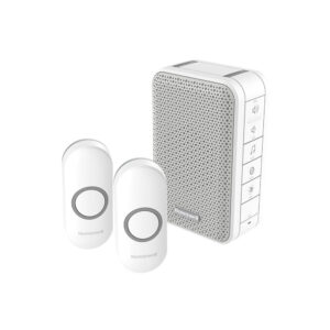 DC313NFB Trådløs Dørklokke kit LED 150 meter med 2 Ringetryk 84DB hvid produkt