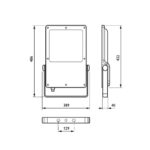 Philips CoreLine Tempo Projektør BVP130 26000Lm740 217W IP65 IK08 Asymmetrisk1 produkt