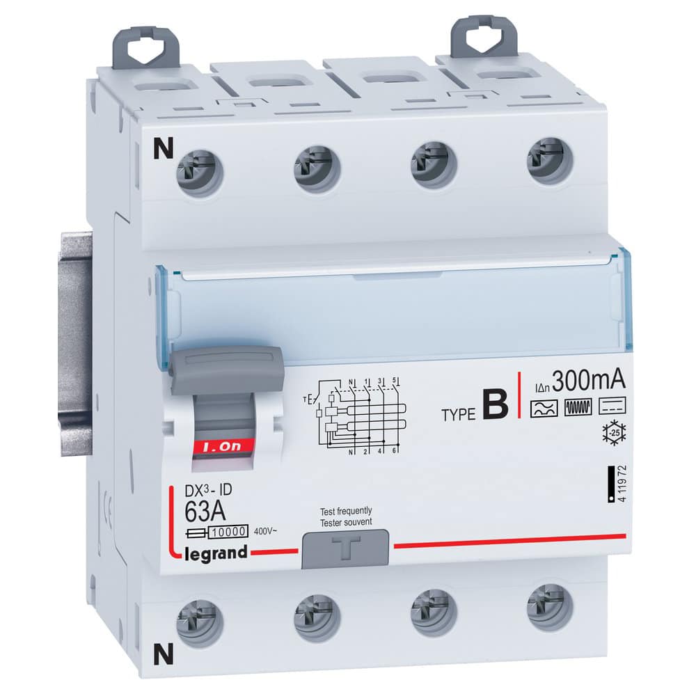 1DX³ RCCB fejlstrømsafbryder 63A 4pol 300mA type B 4M 10KA produkt