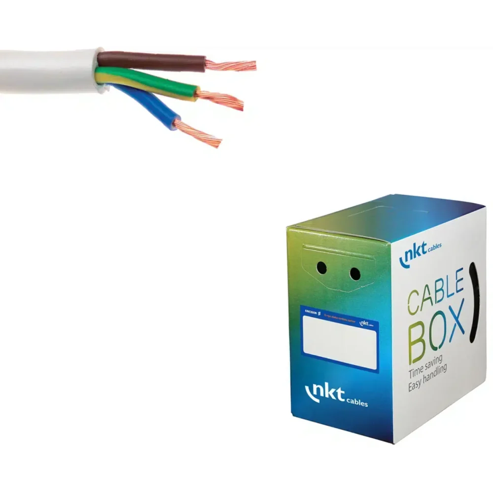 Nkt kabel 3g1,5 nopka h05z1z1-f hvid qb75 555