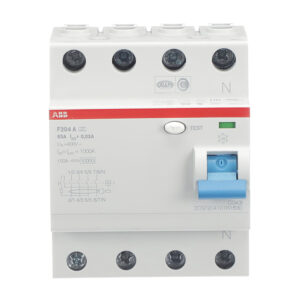 HPFI fejlstrømsafbryder 63A, 4 polet, udløsestrøm 30mA, Type A, 400V AC, 70mm bred F204A 630,03 produkt