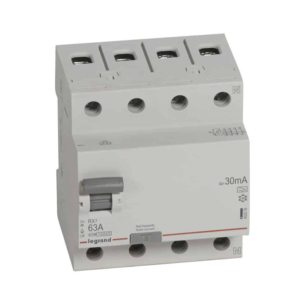 Legrand RX³ RCCB fejlstrømsafbryder 63A 4pol 30mA type-A 4M 10KA