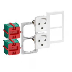 lk fuga 2 modul med 2 stk stikkontakter indmuring