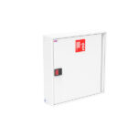 Falck brandskab model 3A hvid med 30 m x 25 mm slange og automatventil skrå