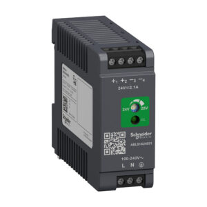 Modicon switchmode strømforsyning optimized til DIN skinne med 24 VDC 50 W 2,1 A udgang og 100 240 VAC 1 faset forsyning produkt