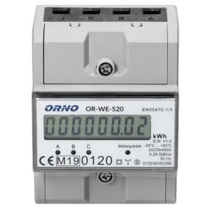 Orno kWh måler LCD Blue blight 3F kl.1 MID produkt