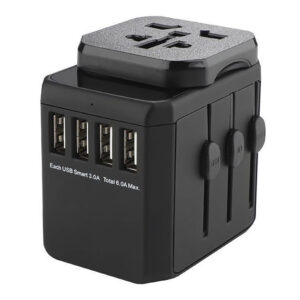 Verdensrejseadapter 4 USB A porte med Universal til EU strømstik produkt