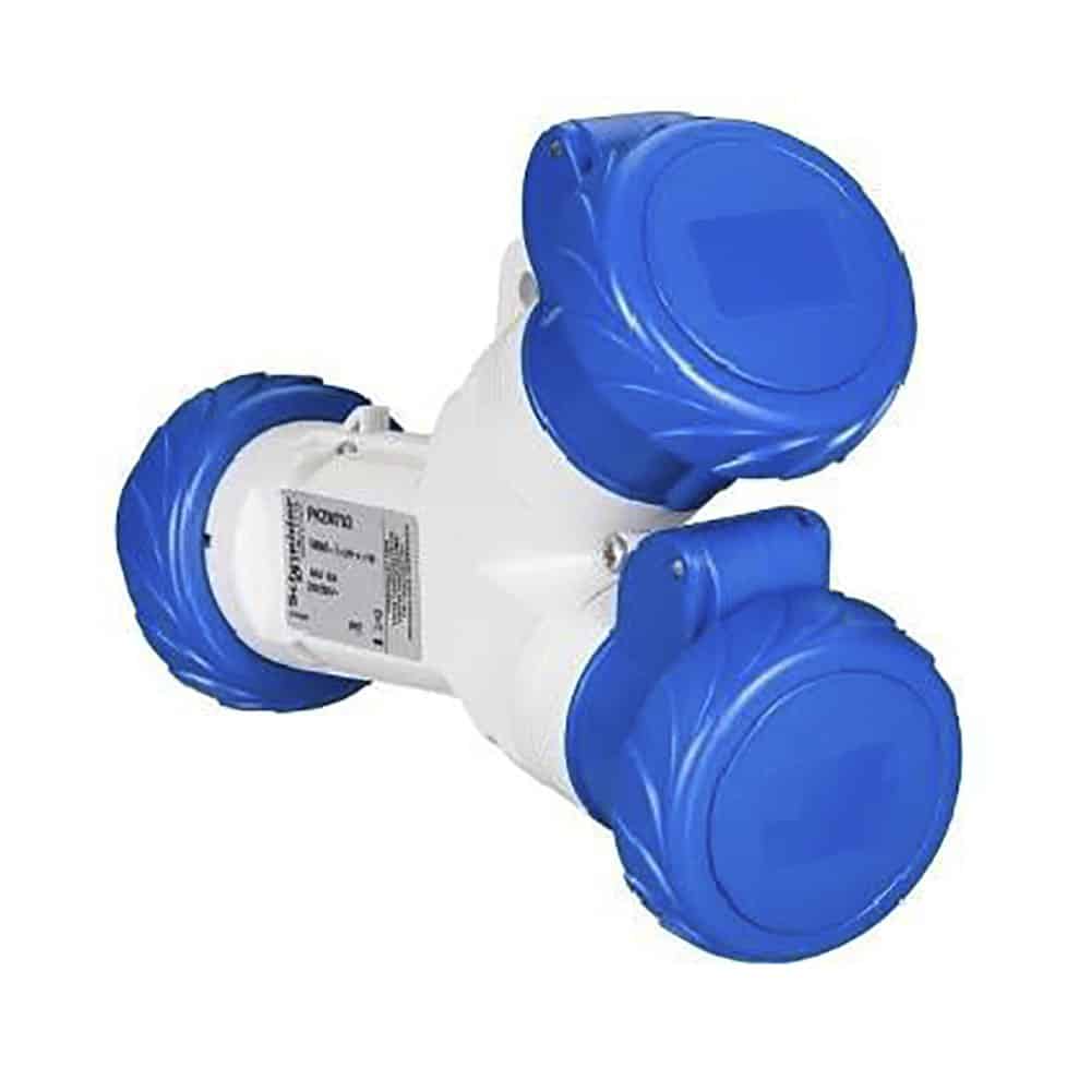CEE multi adaptor 1 indtag og 2 udtag 230V 16A IP67 produkt