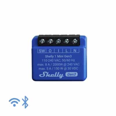 Shelly 1 Mini (GEN 3) WiFI relæ med potentialfrit kontaktsæt (230VAC) produkt