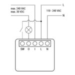 Shelly 1 Mini (GEN 3)   WiFI relæ med potentialfrit kontaktsæt (230VAC)1 produkt