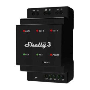 Shelly Pro 3   WiFI relæ, 3 kanalerfaser med potentialfrit kontaktsæt produkkt