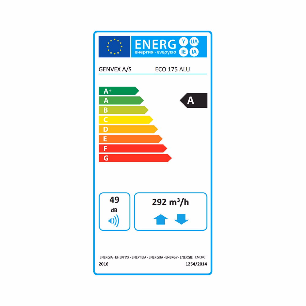 Genvex ECO 175 energilabel