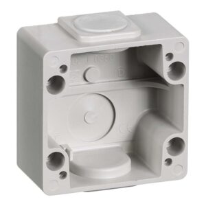 Drejeafbryder IP44 55 underlag for afbryder med 1 blanket op og 1 blanket ned lysegraa produkt