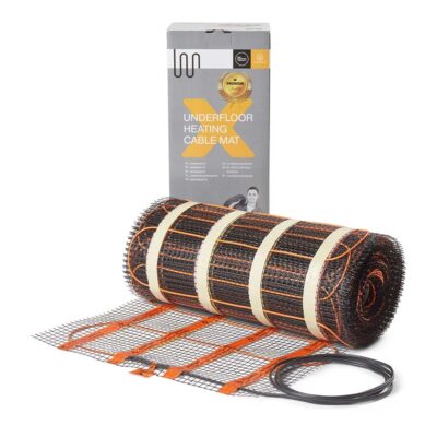 Underfloor heating cable mat with packaging