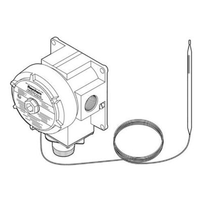 Diagram af temperaturregulator med sensorledning