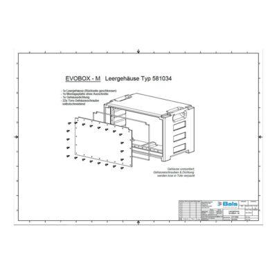 Teknisk tegning af en evobox - m.