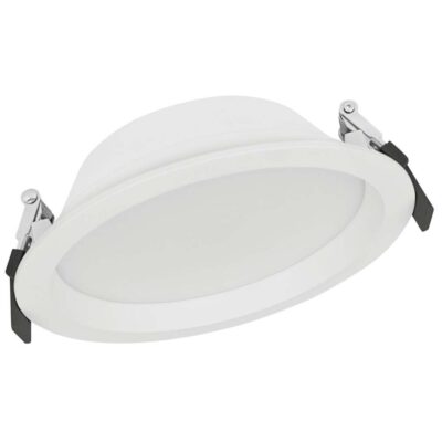 Hvidt LED-downlight med monteringsbeslag