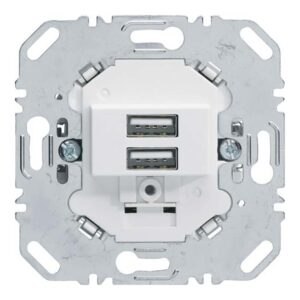 USB ladeudtag med 2XUSB hvid produkt