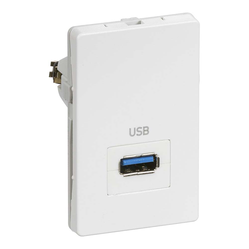 Hvid USB vægudtag med en USB-port