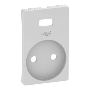 LK FUGA afdaekning uden jordhul for stikkontakt 2 polet med 5V USB lader lysegraa produkt
