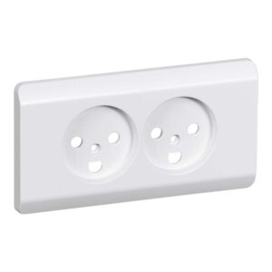 OPUS 66 afdaekning for dobbelt stikkontakt 2 pol med jord standard planforsaenket hvid produkt