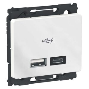 OPUS 66 dobbelt 5V USB AC lader 2400 mA 1 modul hvid produkt