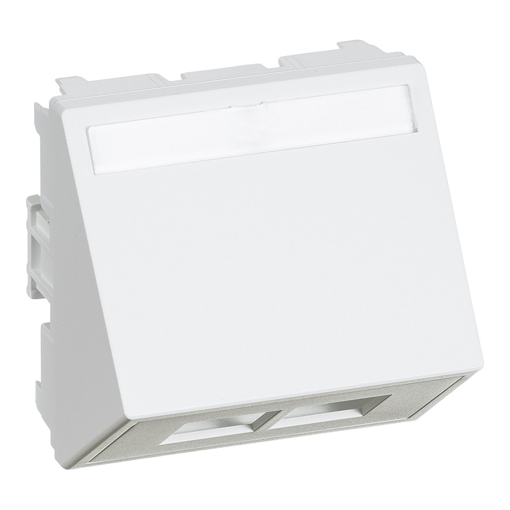 CLICLINE Dataudtag for 2x Actassi RJ45 15 modul vinklet hvid produkt