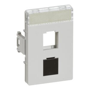 CLICLINE Dataudtag for 2x Keystone RJ45 1 modul lysegraa produkt