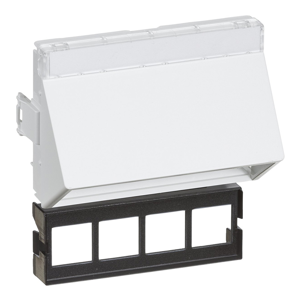 CLICLINE Dataudtag for 4x Actassi RJ45 2 modul vinklet hvid produkt