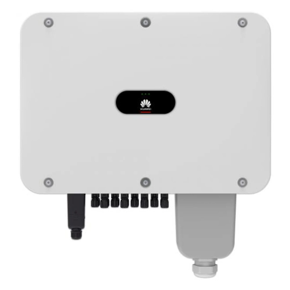 Hvid solcelleinverter med sort display