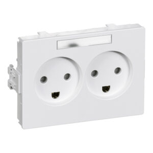 LK CLICLINE dobbelt stikkontakt 2 polet med DK jord 13A 250V hvid produkt