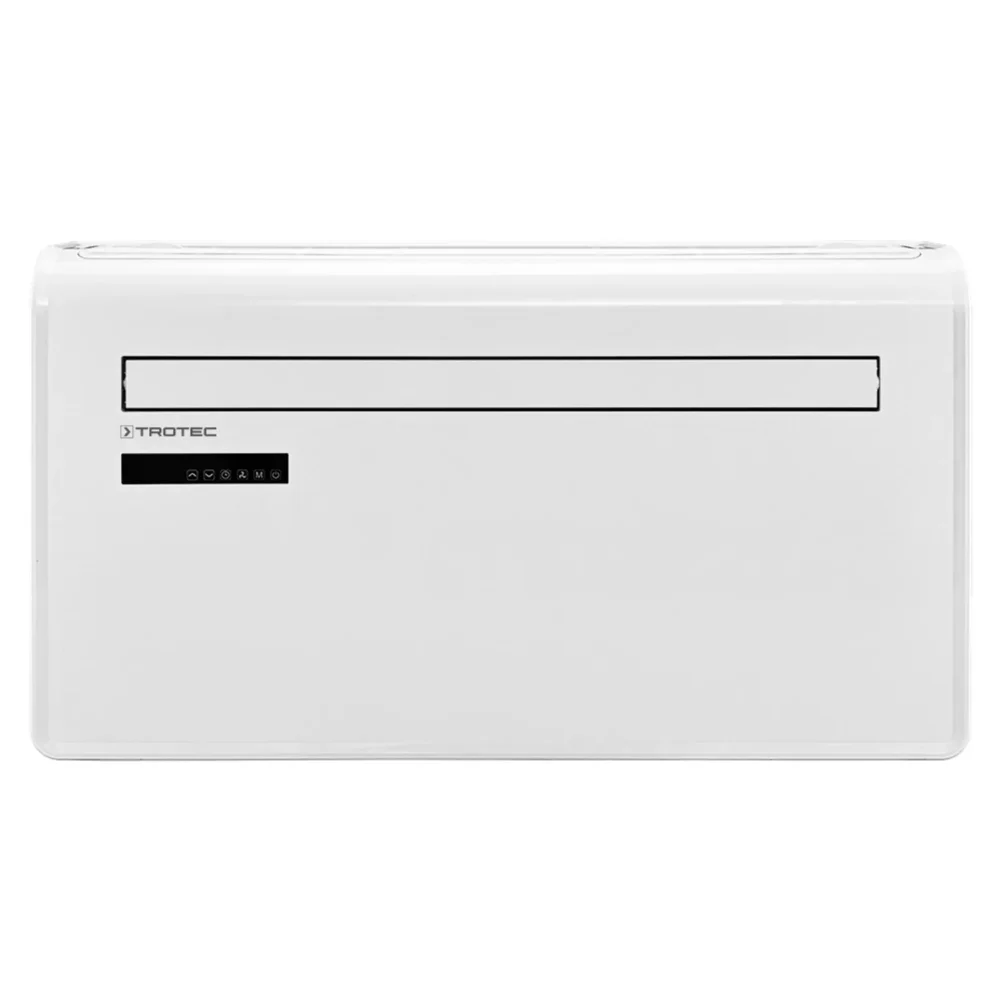 Hvidt klimaanlæg med kontrolpanel
