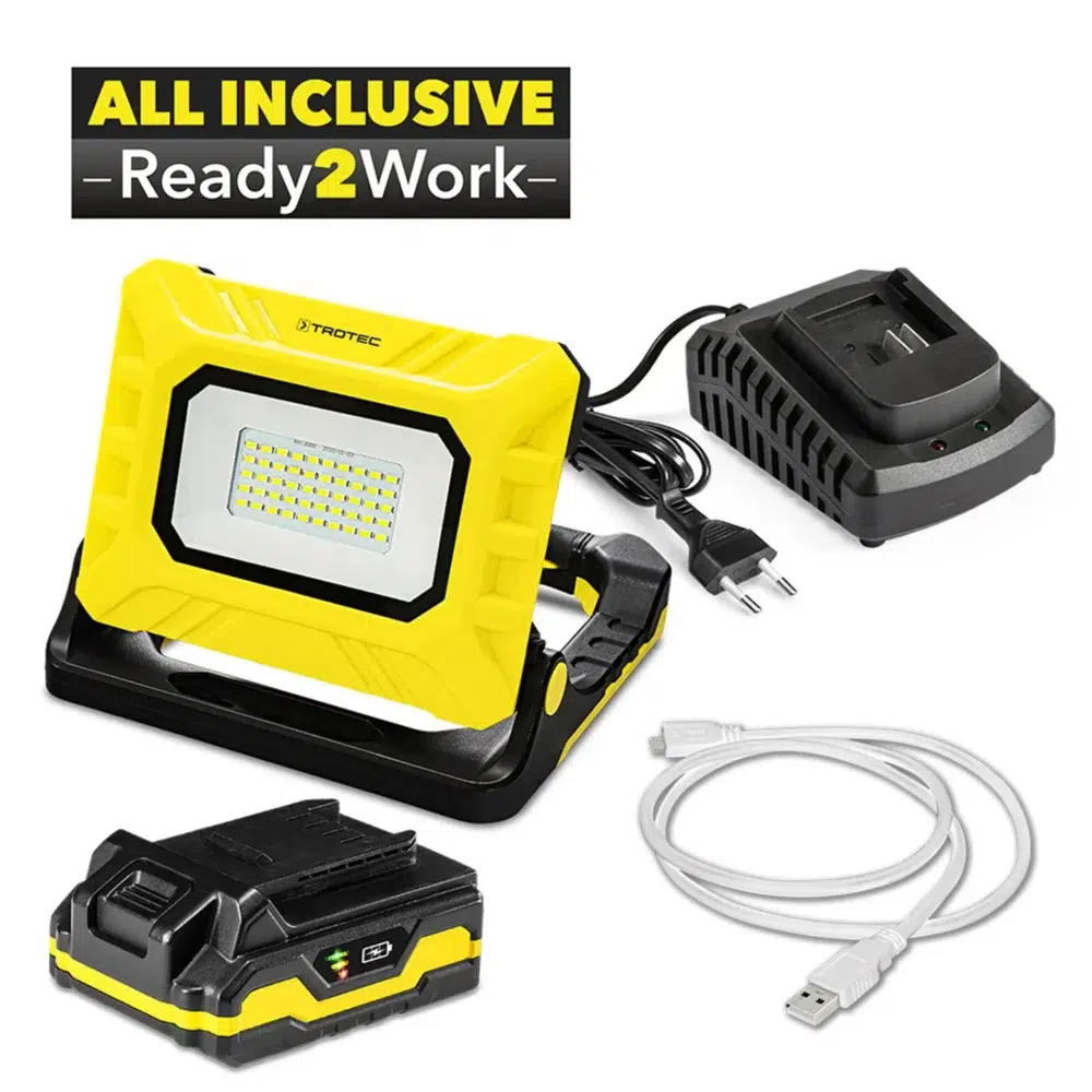 Trotec batteridrevet led-arbejdslampe pwls 15-20v inkl. Batteri og oplader Batteri led arbejdslampe pwls 15 20v 146584 1646127547
