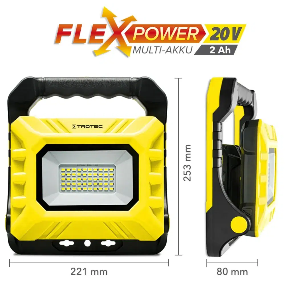 Trotec batteridrevet led-arbejdslampe pwls 15-20v inkl. Batteri og oplader Batteri led arbejdslampe pwls 15 20v 146597 1646127548