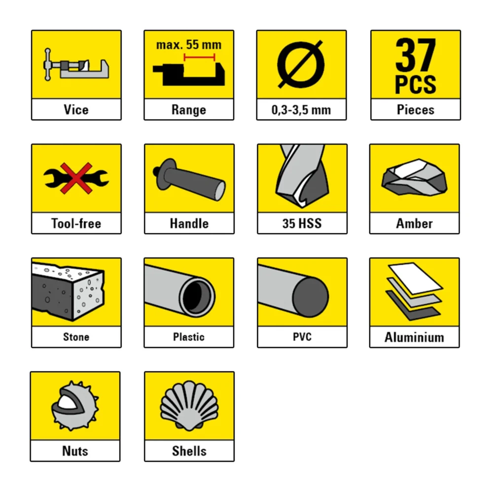 Håndboresæt, 37 dele 143585 1638189061