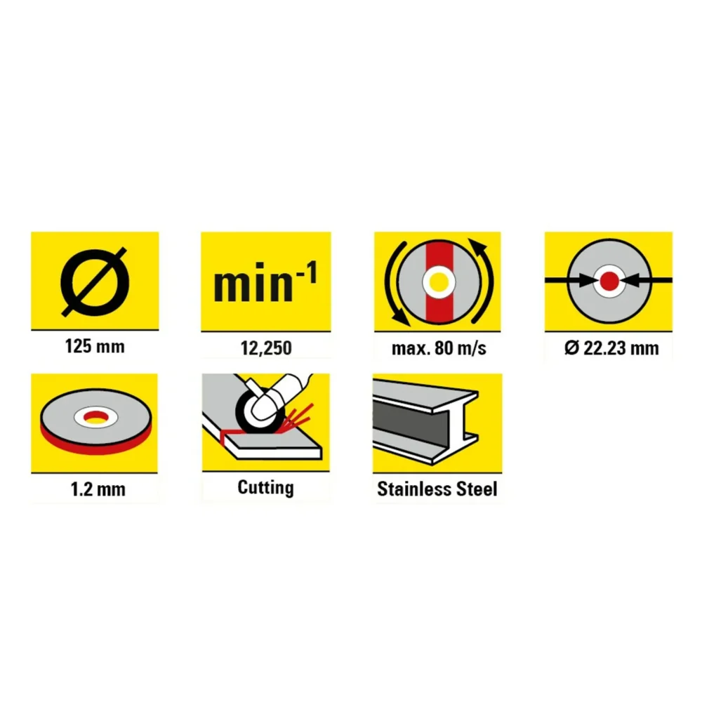 Inox metal skæreskive ad 125 mi i pakke med 12 87011 1520342206